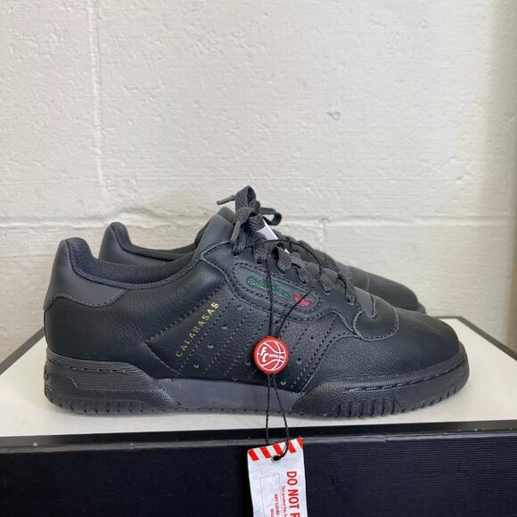 Adidas Yeezy Powerphase Calabasas Core Black Leather Sneaker Low Top Mens 4.5 US - Picture 3 of 12